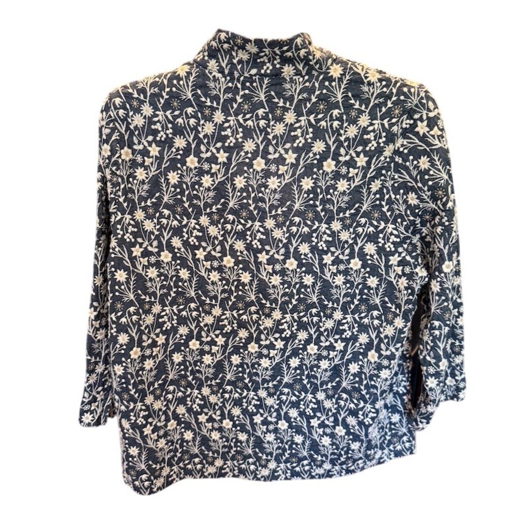 TUCKERNUCK Tunic Top Womens 2XL Blue White Floral Embroidered Popover - Picture 5 of 9
